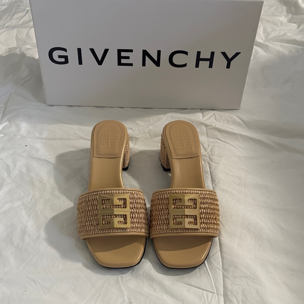 Givenchy Beige Woven Mules